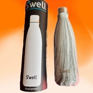 Brand New - S’well water bottle 17 oz. Silver/gray marble wood collection.